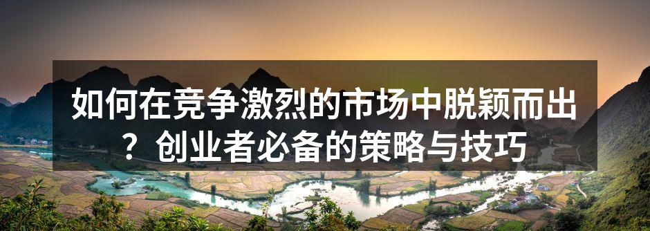 如何在竞争激烈的市场中脱颖而出？创业者必备的策略与技巧